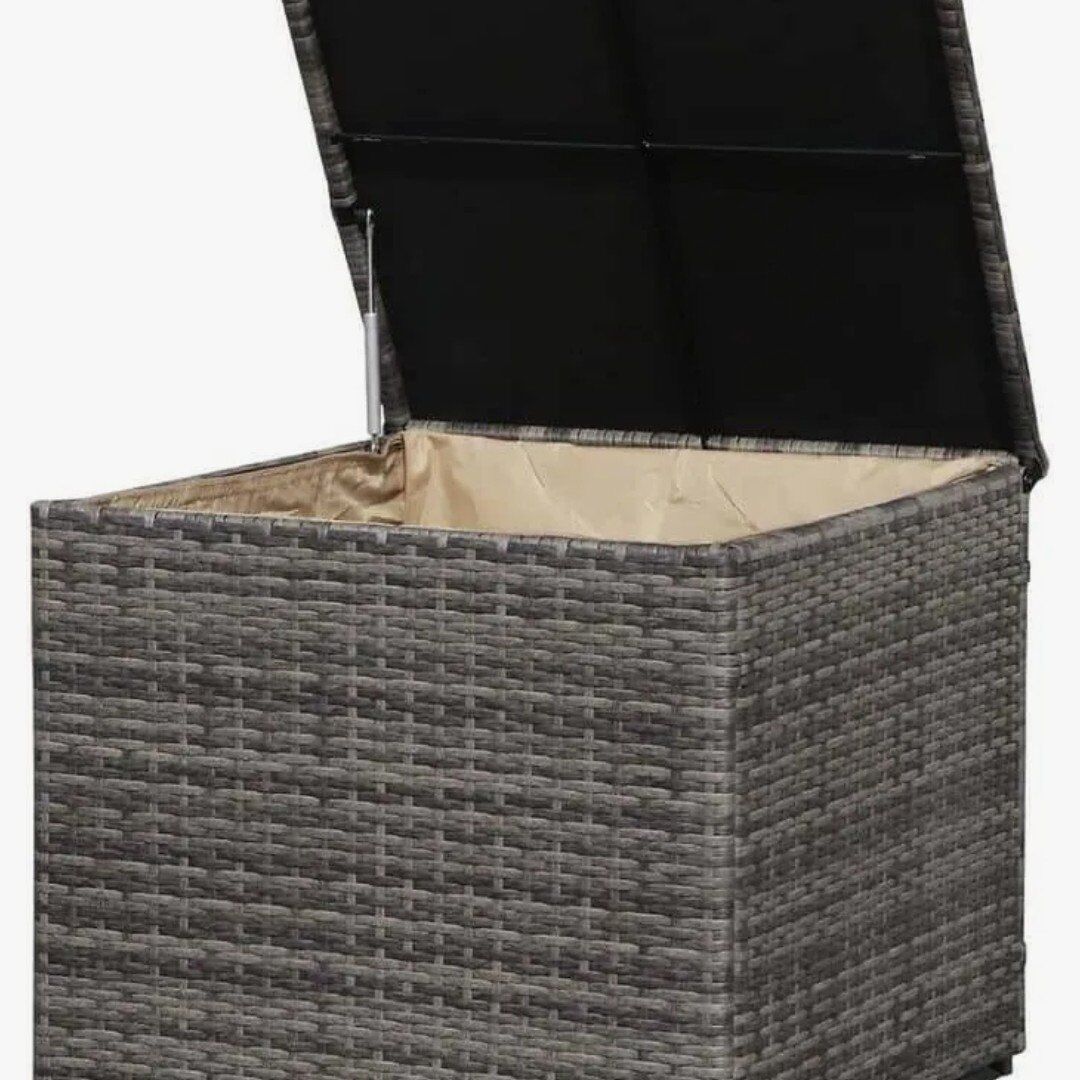 88 Gallon Wicker Outdoor Storage Box BLACK