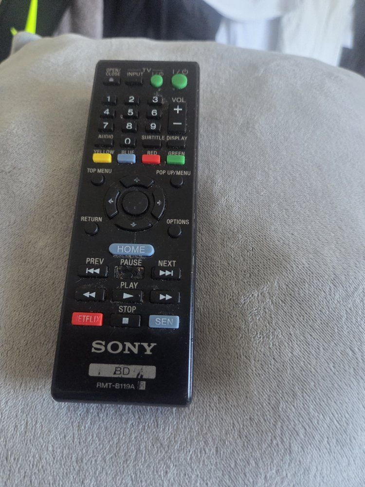 Sony RMT-B119A Blu-Ray Disc Player Remote Control Black Used