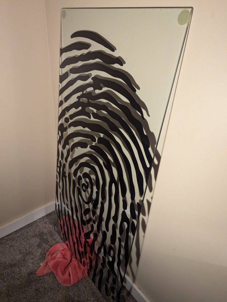 Ikea Glasholm / tempered glass fingerprint desk