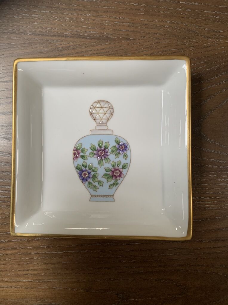 Hand Painted Trinket Dish With Raised Details