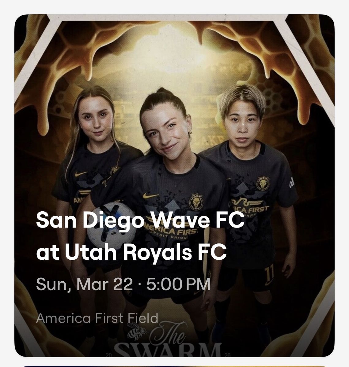 Utah royals home opener 4 tickets front row