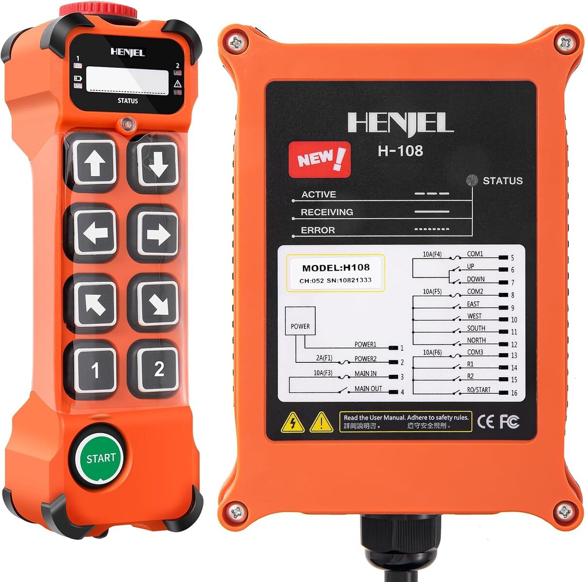 8 Channel Industrial Wireless Crane Remote Control for Overhead Bridge Travelling Hoist