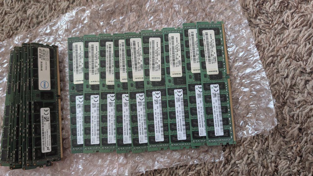 SK Hynix/Micron16GB PC4-2133P DDR4-2133MHz ECC Server RAM Memory (Lot of 27)