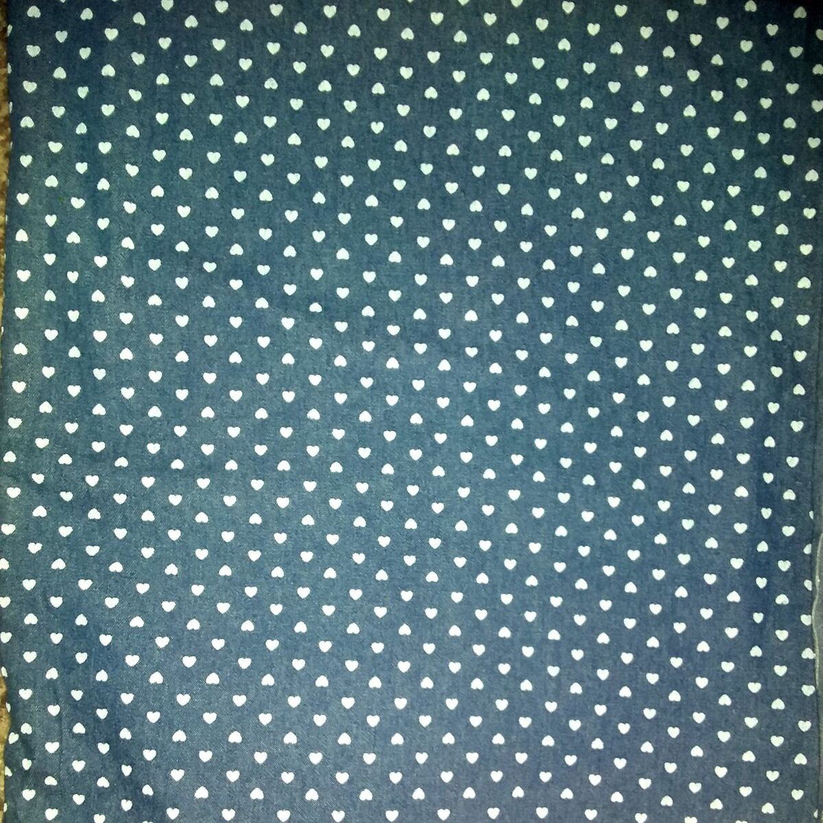 LIGHT BLUE DENIM WITH HEARTS..2 YDS. 60"