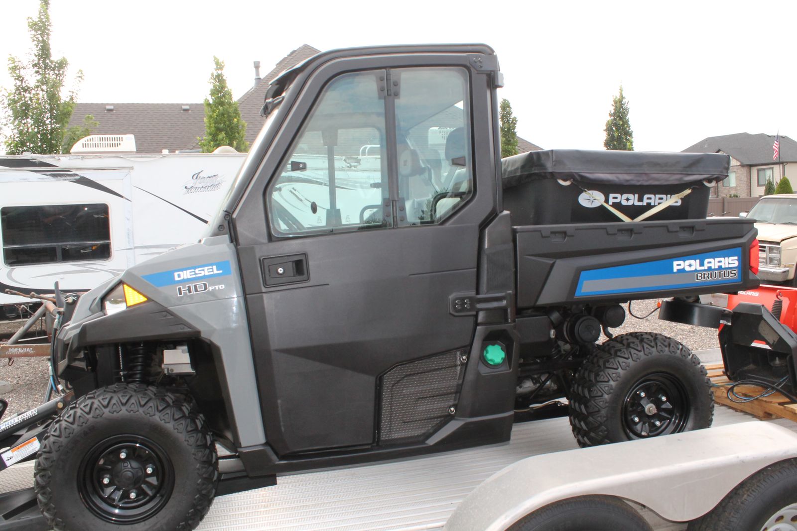Polaris Brutus HD PTO Diesel Utility Vehicle UTV with Cab and Attachments