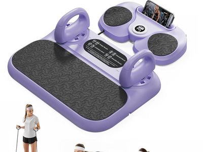 Multifunctional Pilates Board & Push Up System with Timer, Ab Wheel & Core Sliders, Resistance Ropes & Plank Support