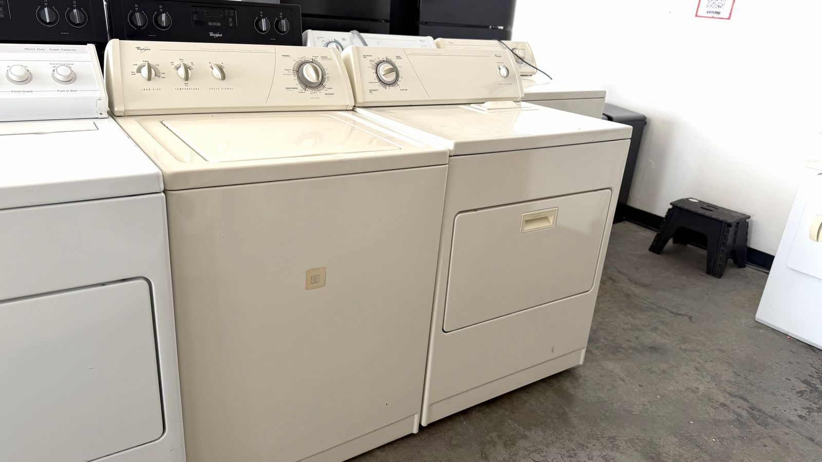 Whirlpool Top-Load Washer and Electric Dryer Set - Bisque/Off-White