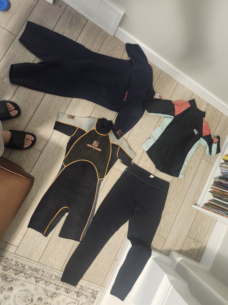 Assorted Wetsuits Lot Rip Curl Olaian Neoprene Water Sports Gear