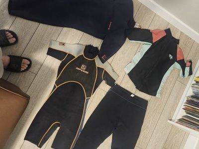 Assorted Wetsuits Lot Rip Curl Olaian Neoprene Water Sports Gear