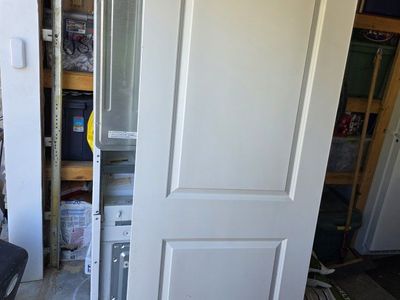 White Paneled Interior Barn Door - 32" x 78" with Hardware