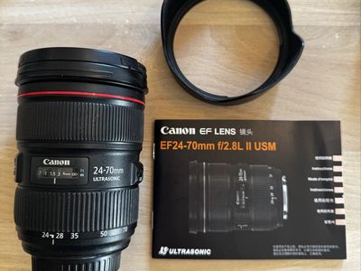 Canon EF 24-70mm f/2.8L II USM Ultrasonic Zoom Lens with Lens Hood & Manual