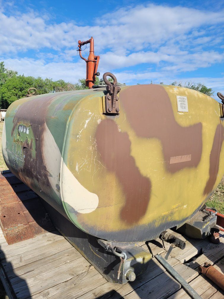 Used Camouflage Fuel Tank for Industrial or Farm Use