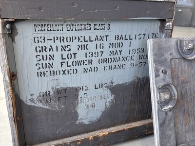Vintage 1945 US Military G3 Propellant Ballistite Wood/Metal Storage Box
