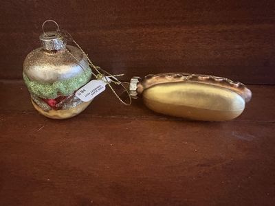 New Glass Hamburger & Hotdog Ornaments