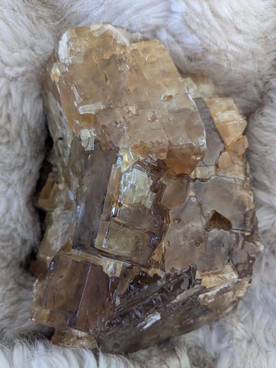 8.9 lb Golden Amber calcite quartz crystal