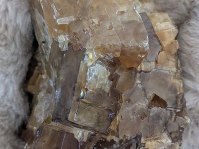 8.9 lb Golden Amber calcite quartz crystal