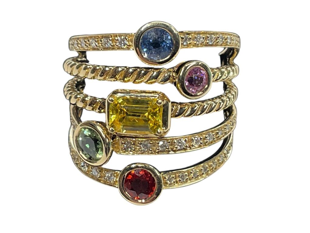 14KT Yellow Gold Ring with Stones 6.8G Size 8-E75005578