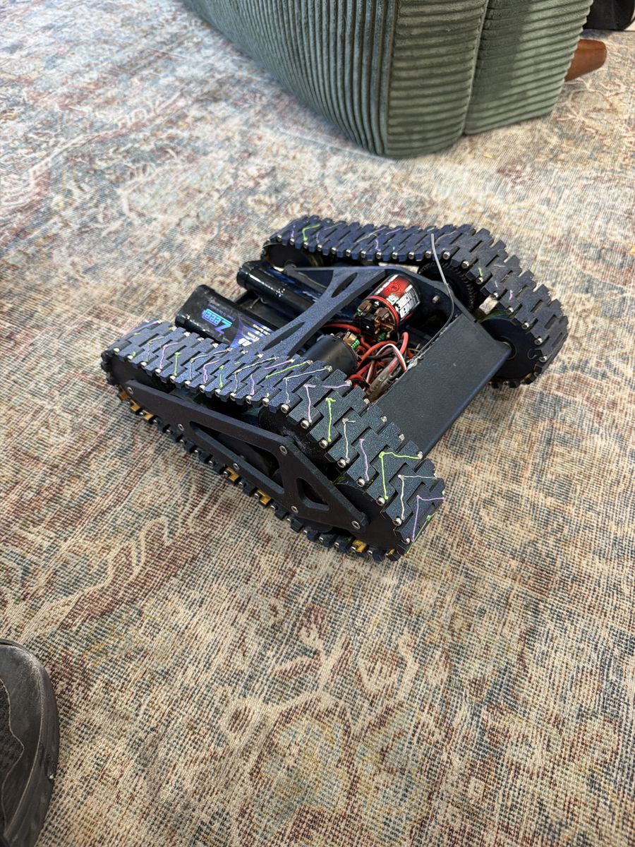 Custom Built RC Tank with Tracked System and High-Performance Motor