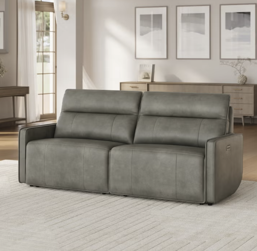  BACK TO SCHOOL COMFORT DEAL – HENREDON KEIRA LEATHER POWER RECLINING SOFA