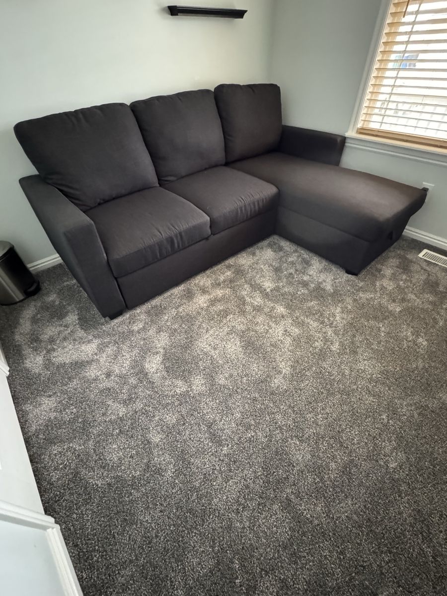 Dark Gray Sectional Sofa w/ Chaise Storage + Pull-