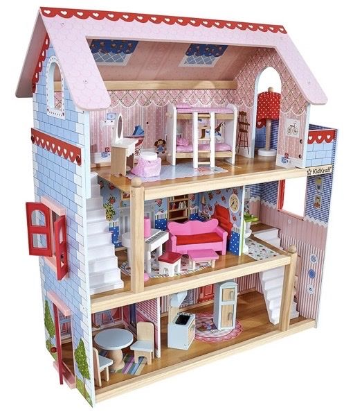 KidKraft Chelsea Doll Cottage Wooden Dollhouse with 16 Accessories