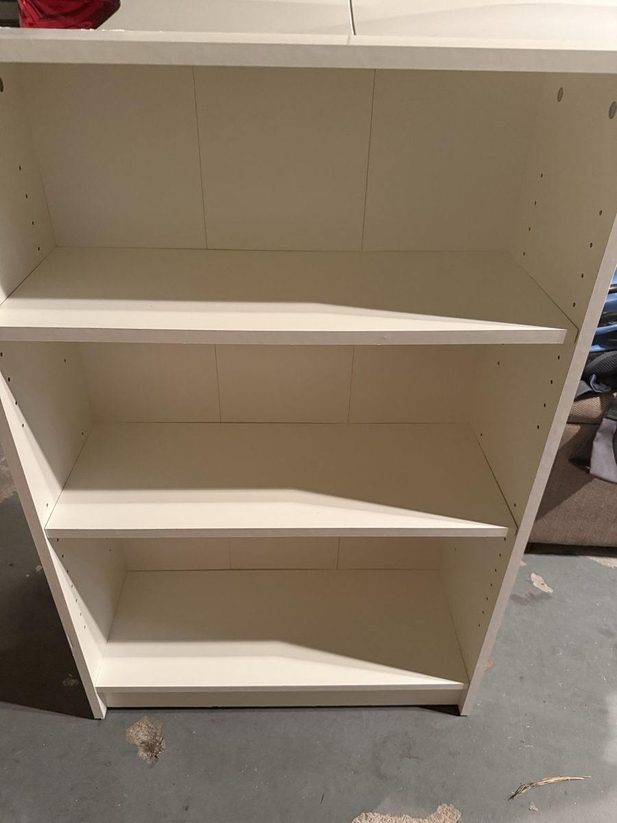 White 3-Shelf Wooden Bookcase Shelving Unit