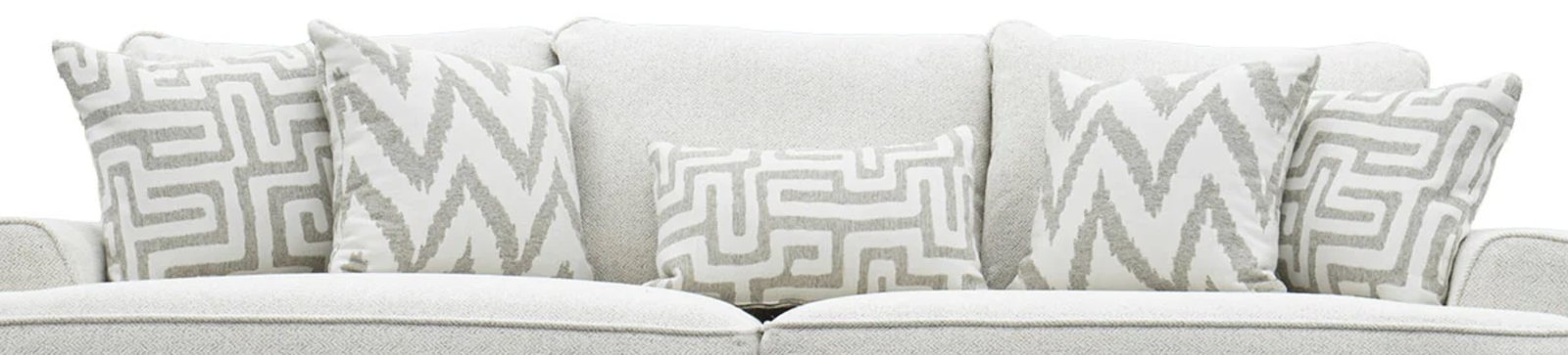 Set of 5 Decorative Throw Pillows – Gray & White Geometric Pattern