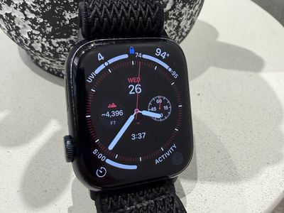 Apple Watch Series 9 - 45mm, Midnight Aluminum Case, GPS, Black Sport Band (L) + aftermarket cloth band
