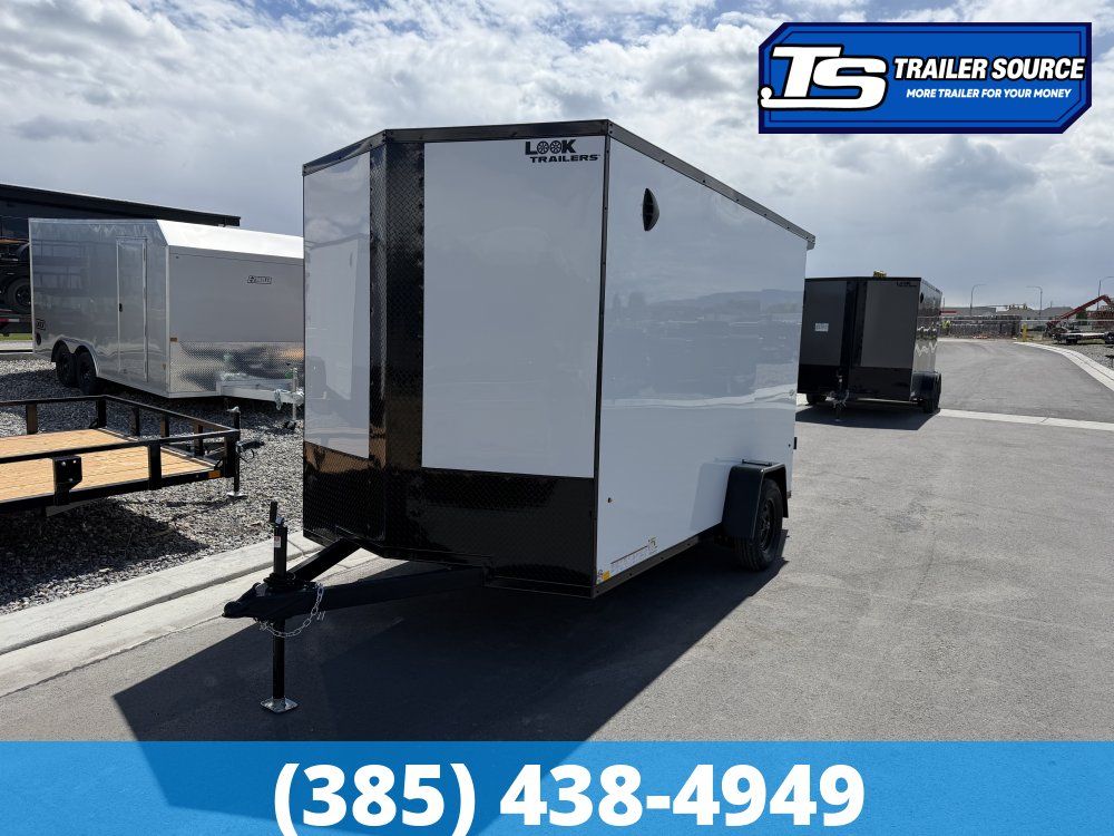 7x12 Look ST DLX Enclosed Cargo Trailer - 7'0" Interior - 3.5K GVWR - .080 PolyCor, Black Out Package, Rear Spoiler w/ Load