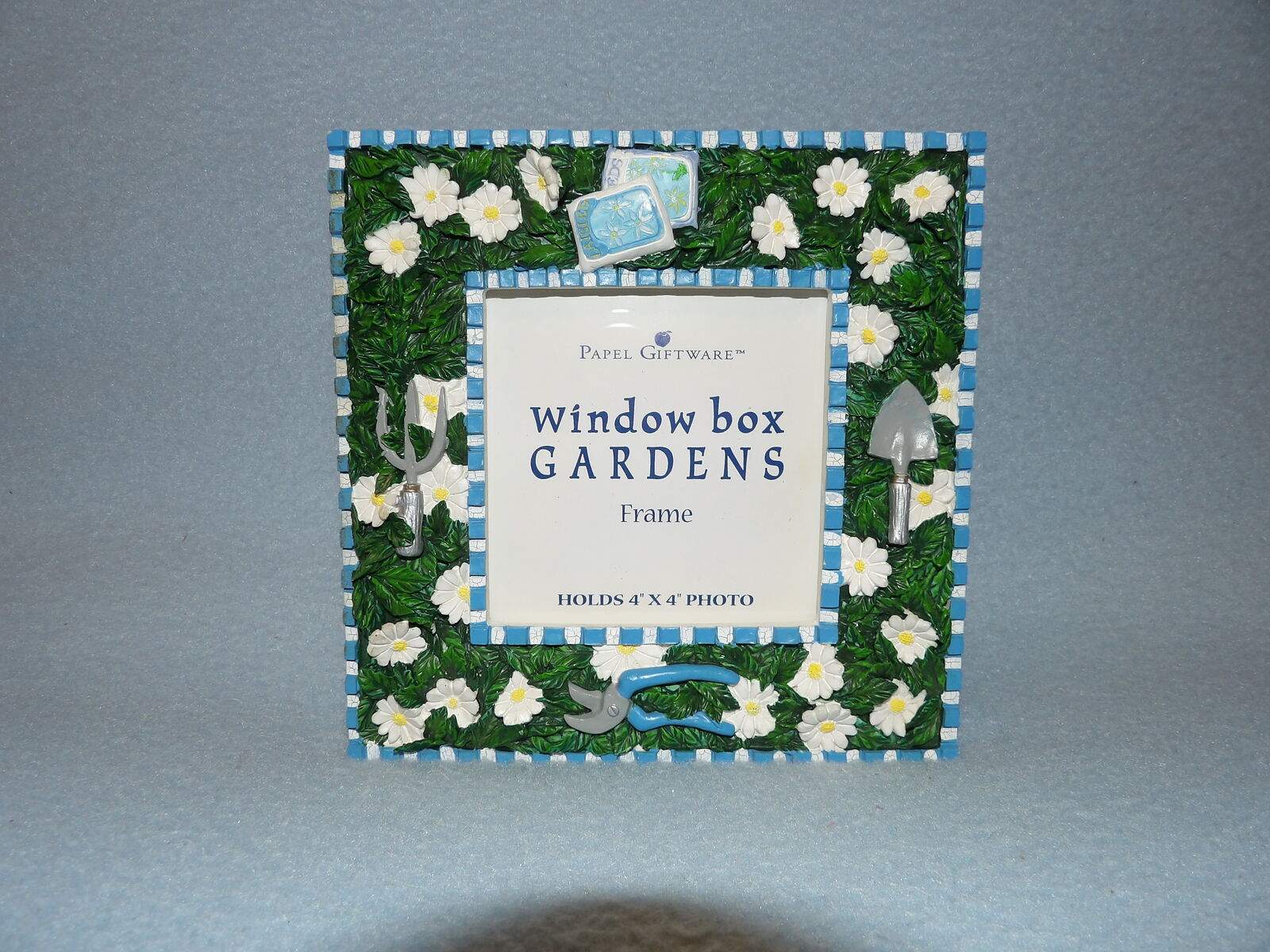 Papel Giftware 4x4 Window box Gardens Floral Daisy Flower Gardening Picture Photo Frame - New