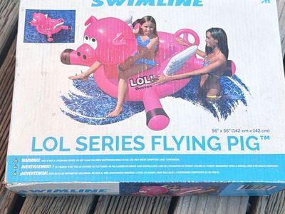 SWIMLINE LOL Series Flying Pig Inflatable Pool Float - 56" x 56" Pink