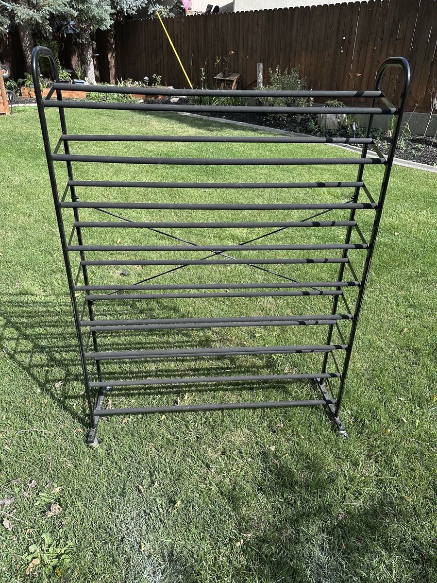 9 Shelf Rolling Shoe Rack