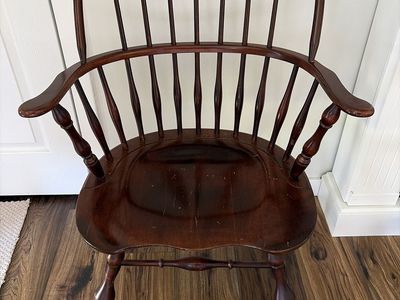 Antique Nichols And Stone Windsor Style Armchair