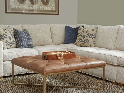 New Leather Tufted Ottoman