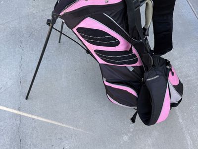 Pink and Black Golf Stand Bag with Dual Shoulder Straps