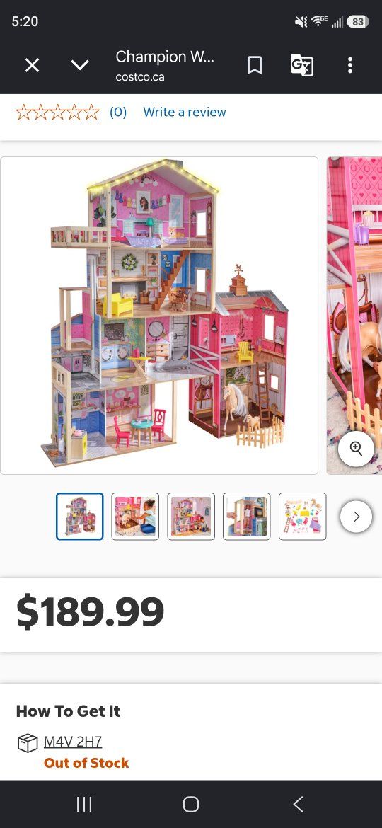 New KidKraft Wooden Champion Dollhouse with Horse Stable and Accessories