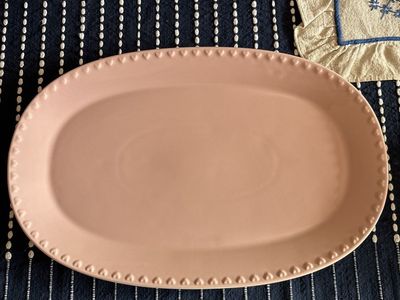 Paris Hilton Pink Oval Heart trim platter