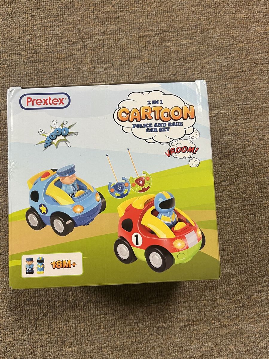 Cartoon Remote Control Car Police and Race Car Toddler Toys - RC Cars for Kids with Different Frequencies - Easy Remote Control