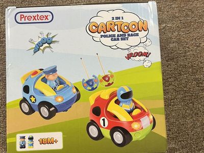 Cartoon Remote Control Car Police and Race Car Toddler Toys - RC Cars for Kids with Different Frequencies - Easy Remote Control