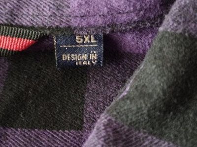 Purple & Black Plaid Flannel Shirt - Men's 5XL - Design in Italy