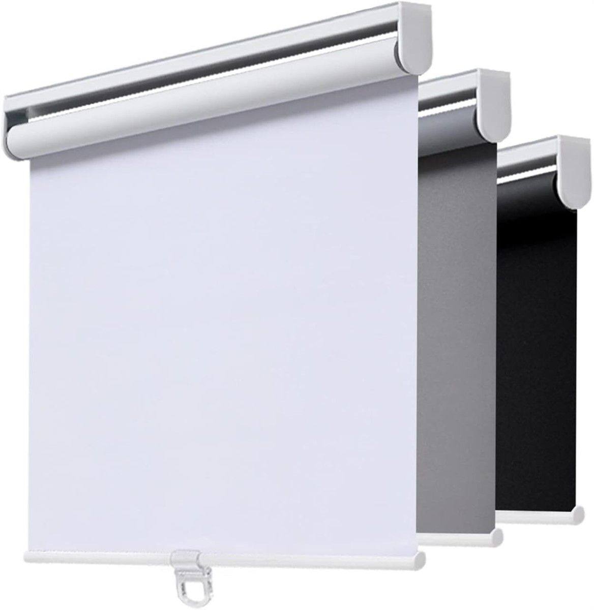 AOSKY WHITE Cordless 100% Blackout Roller Shade 47 X 72 with Thermal Insulation and Anti-UV Coating