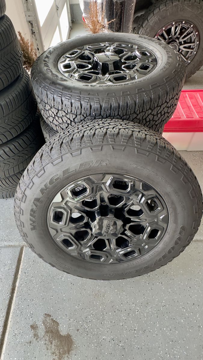 4 Goodyear Wrangler LT275/65R20 on 20" 8 lug 3/4 or 1 Ton Wheels