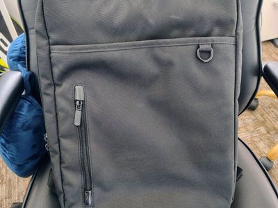 Black Travel Laptop Backpack with Metal Top Handle & Multiple Zippered Compartments