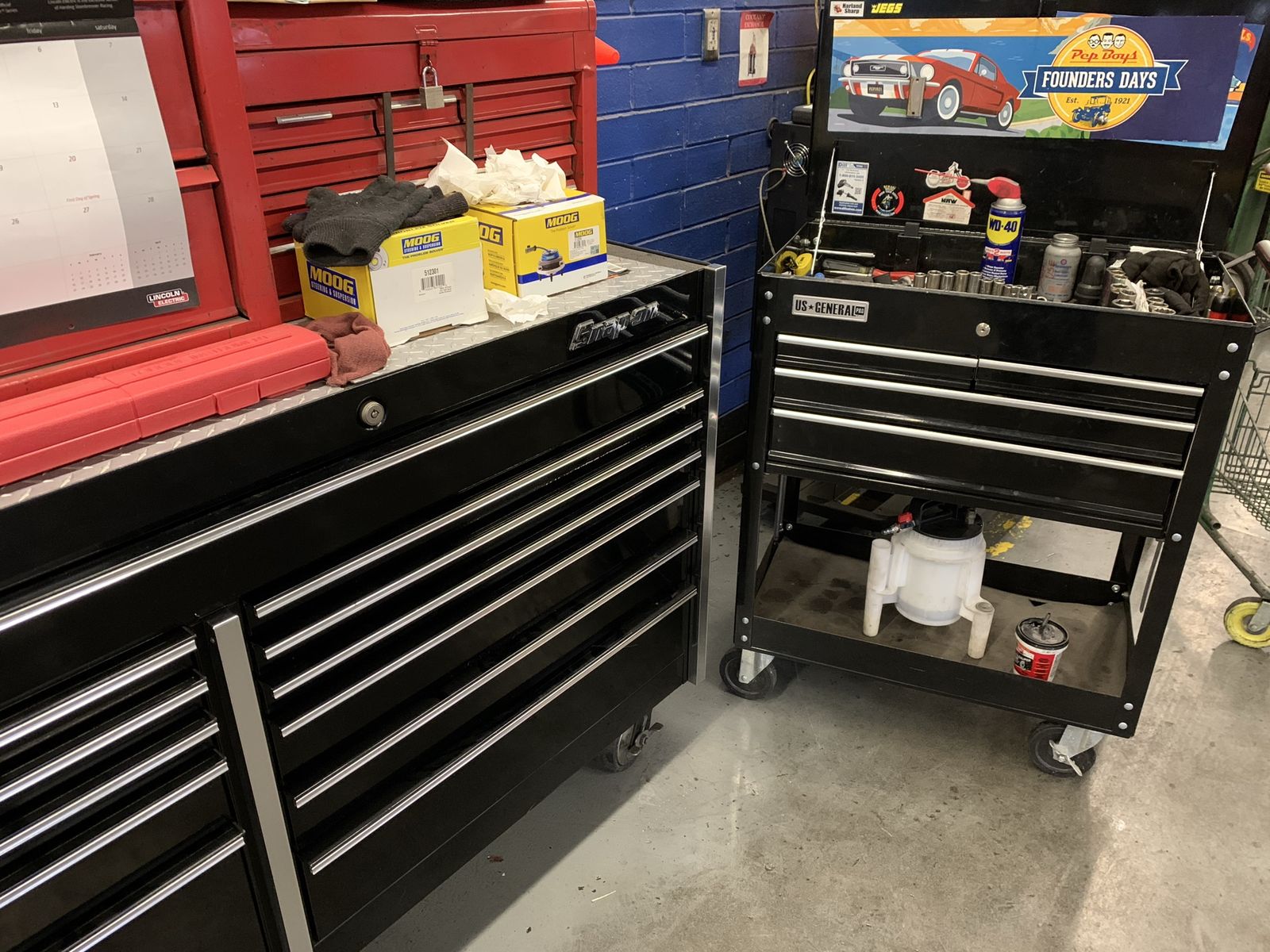 Mainly Snap-On mechanics tools