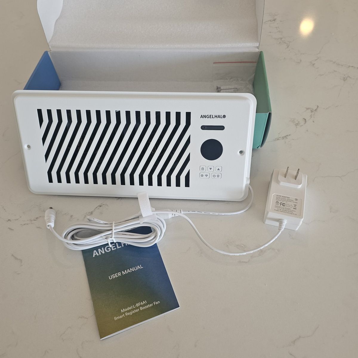 ANGELHALO Smart Register Booster Fan 4x10 inch for Comfortable Airflow - New
