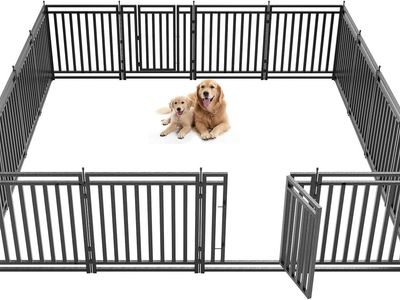NEW Dog Playpen Outdoor (Black, 32'', 16 Panels-36.8ft(L)-Includes 2 Gates)