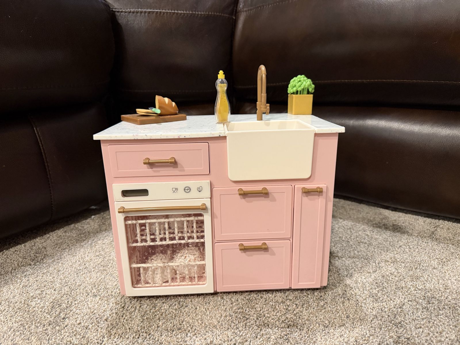 Our Generation (Target) Doll Kitchen Island Set Pink with Accessories