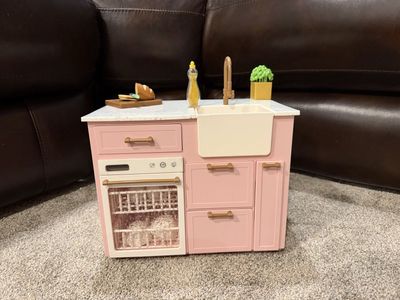 Our Generation (Target) Doll Kitchen Island Set Pink with Accessories