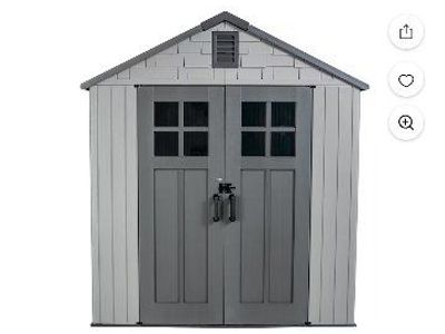 Lifetime Architect Series 7'x7' Polyethylene Outdoor Storage Shed, 46.6 sq ft, Gray (60512)