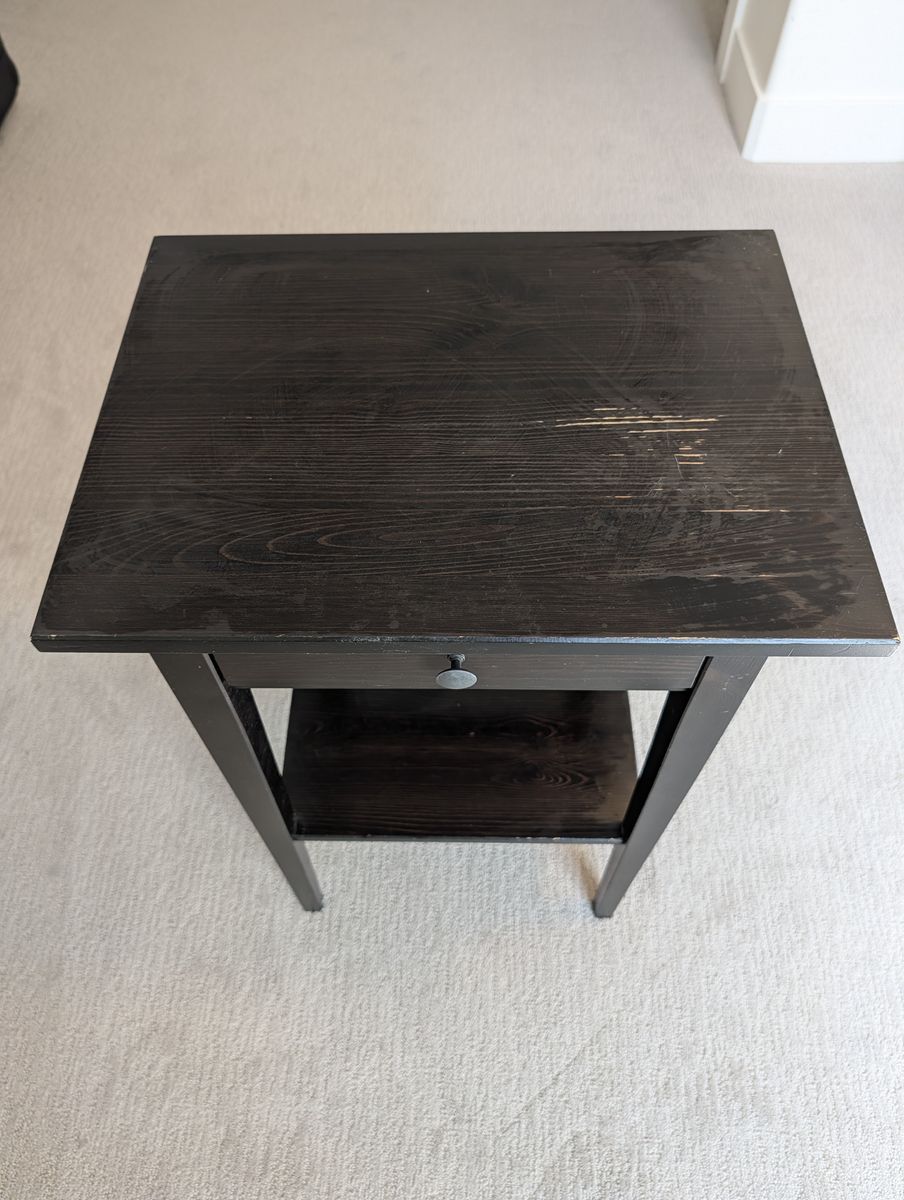 Black nightstand table